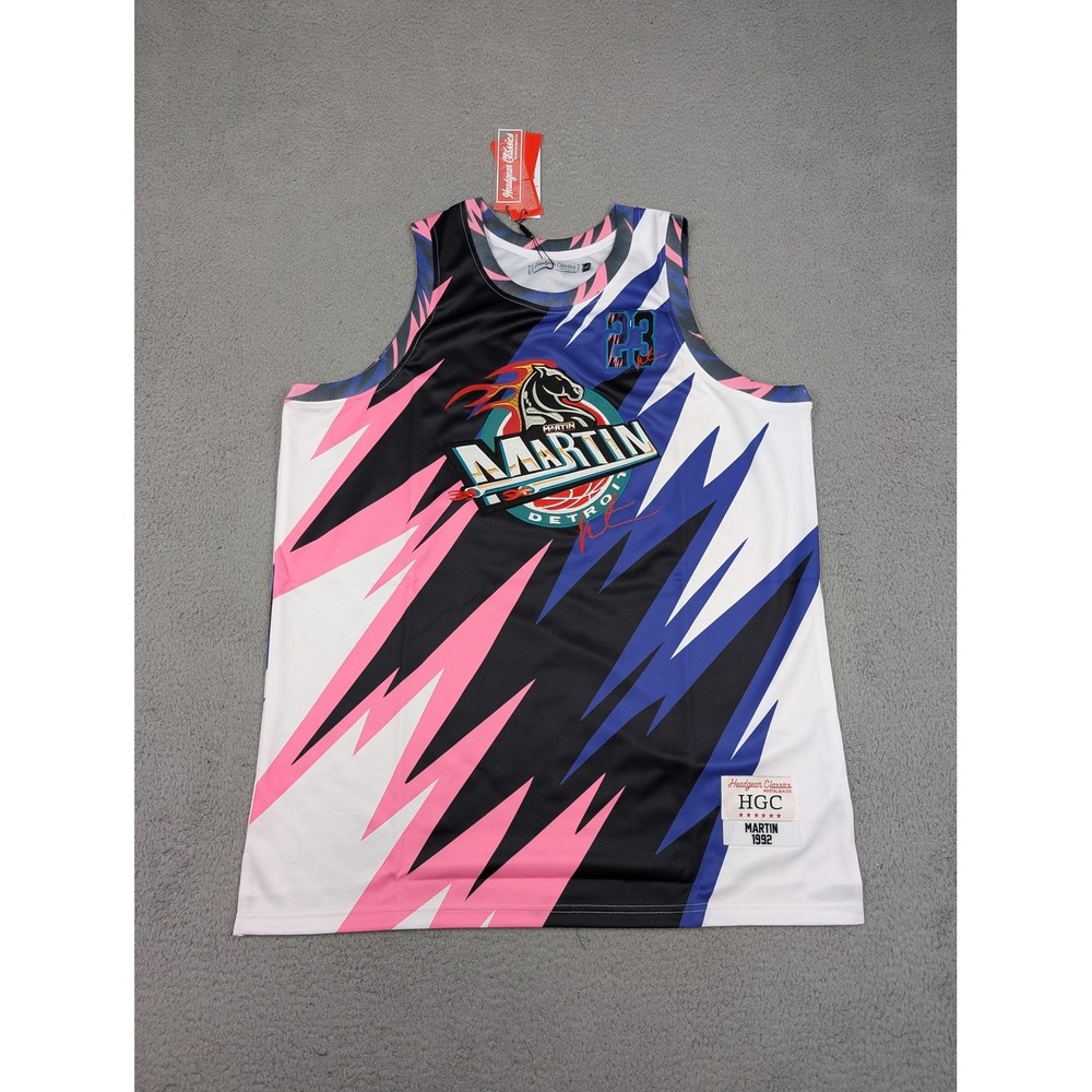 Headgear Classics Shirt Mens‎ XL White Martin Detroit Basketball Jersey 23 Tank